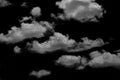 Textured cloud,Abstract white,isolated on black background Royalty Free Stock Photo