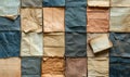 Textured collage of crumpled paper sheets in various colors and tones Royalty Free Stock Photo