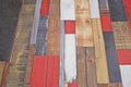 Textured and colored wood mosaic from table