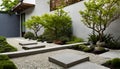 Textured and contrasting elements like pebbles flagstone and pavers