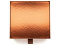 Textured copper square object isolated on white background Royalty Free Stock Photo
