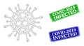 Textured Covid-2019 Infected Imprints and Triangle Mesh Coronavirus Icon