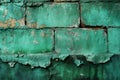 Textured, cracked, stripped green concrete wall, background