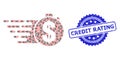Textured Credit Rating Watermark and Recursion Credit Meter Icon Composition
