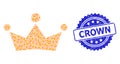 Textured Crown Watermark and Fractal Crown Icon Mosaic