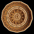 Textured 3d greek vector mandala pattern. Ornamental surface ethnic background. Tribal ancient style greek key meanders