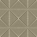 Textured 3d waffle rhombus seamless pattern. Striped grunge geometric background. Surface repeat trendy backdrop. Beautiful