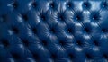 Textured Dark Blue Tufted Leather Upholstery with Diamond Pattern and Button Details image Royalty Free Stock Photo
