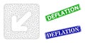 Textured Deflation Stamp Imitations and Triangular Mesh Left Down Direction Icon