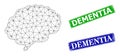 Textured Dementia Stamps and Triangle Mesh Brain Organ Icon