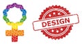 Textured Design Seal and Rainbow Female Cell Symbol Collage