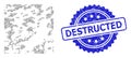 Textured Destructed Watermark and Recursion Destructed Icon Mosaic