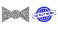 Textured Do Not Bend Seal and Recursive Bow Tie Icon Mosaic