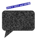 Textured Don'T Text and Drive Stamp Seal and Forum Message Triangle Filled Icon