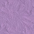 Textured emboss floral 3d seamless pattern. Surface lilac color vector background. Relief repeat flowery backdrop. Embossed