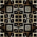 Textured embroidery 3d greek vector seamless pattern. Grunge ornamental geometric background. Hatched abstract greek key