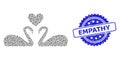 Textured Empathy Stamp and Recursion Love Swans Icon Mosaic