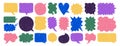 Textured empty speech bubbles template colored set, creative, various shapes, rectangular, round and bubbly. Grunge Royalty Free Stock Photo