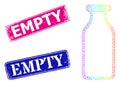 Textured Empty Stamps and Spectrum Network Gradient Empty Bottle Royalty Free Stock Photo