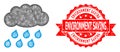 Textured Environment Saving Stamp Seal and Linear Rain Cloud Icon