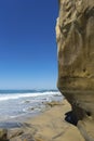 Textured Eroded Sandstone Cliffs Coastal Feature at Torrey Pines State Park Beach north of San Diego, California Royalty Free Stock Photo