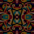 Textured ethnic african colorful seamless dashed lines pattern. Ornamental grunge vector background. Repeat backdrop. Modern
