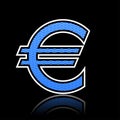 Textured Euro icon vector illustration