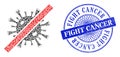 Textured Fight Cancer Stamp and Triangle Forbidden Coronavirus Mosaic