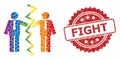 Textured Fight Stamp Seal and LGBT Businessmen Divorce Mosaic