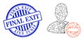Textured Final Exit Stamp and Hatched Remove User Mesh Royalty Free Stock Photo