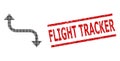 Textured Flight Tracker Seal and Halftone Dotted Opposite Bend Arrow