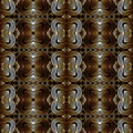 Textured floral 3d seamless pattern. Surface ornamental modern background. Copper abstract flowers, shapes. Decorative Royalty Free Stock Photo