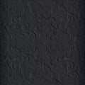 Textured floral dark black Baroque 3d seamless pattern. Vector black embossed background. Repeat emboss flowers backdrop. Surface Royalty Free Stock Photo