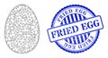 Textured Fried Egg Stamp Seal and Net Egg Web Mesh