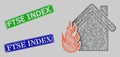 Textured Ftse Index Badges and Hatched Burning Home Mesh