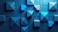 Textured geometric forms in varying shades of blue create a captivating abstract pattern with a sense of depth and mystery. Royalty Free Stock Photo