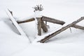 Textured Geometrics: Snow-Covered Fence
