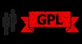 Textured GPL Stamp Seal and Polygonal Network Men Royalty Free Stock Photo