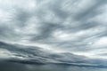 Textured gray sky before rain thunderstorm with bad weather. Royalty Free Stock Photo