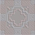 Textured greek 3d light seamless pattern. Surface tribal ethnic style emboss background. Repeat relief vector backdrop. Embossed Royalty Free Stock Photo