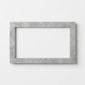 A textured grey rectangular picture frame with a blank white space isolated on white background Royalty Free Stock Photo
