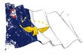 Textured Grunge Waving Flag of Azores