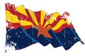 Textured Grunge Waving Flag of the State of Arizona Royalty Free Stock Photo