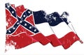 Textured Grunge Waving Flag of the State of Mississippi Royalty Free Stock Photo
