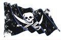 Textured Grunge Waving Jolly Roger of Calico Jack Royalty Free Stock Photo