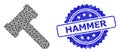 Textured Hammer Stamp and Recursive Hammer Icon Mosaic