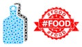 Textured hashtag Food Seal and Virus Mosaic Cutting Boards