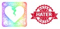 Textured Hater Stamp Seal and Multicolored Net Divorce Heart