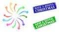 Textured Have a Joyful Christmas Seals and Triangular Mesh Fireworks Salute Icon Royalty Free Stock Photo