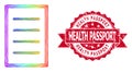 Textured Health Passport Stamp Seal and Bright Net Text Page